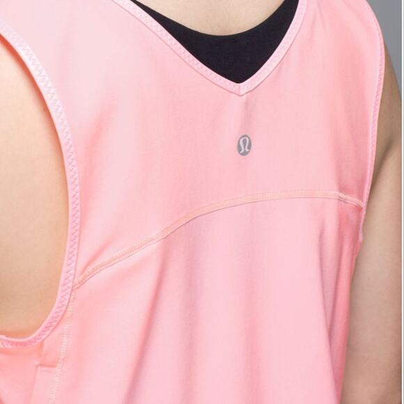 Lululemon Tank Run Split Single Coral SZ 10 - Picture 4 of 12